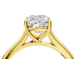 Yellow gold Cushion Cut Solitaire Ring with Cathedral Band and Four-Prong Setting_72