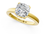Yellow gold Cushion Cut Solitaire Ring with Four-Prong Setting and Classic Band_42