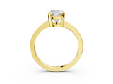 Yellow gold Cushion Cut Solitaire Ring with Four-Prong Setting and Classic Band_44