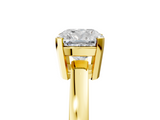 Yellow gold Cushion Cut Solitaire Ring with Four-Prong Setting and Classic Band_46