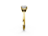 Yellow gold Cushion Cut Solitaire Ring with Four-Prong Setting on a Classic Band_56