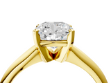 Yellow gold Cushion Cut Solitaire Ring with Four-Prong Setting on a Classic Band_58