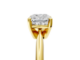 Yellow gold Cushion Cut Solitaire Ring with Four-Prong Setting on a Classic Band_59