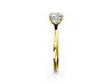 Yellow gold Cushion Cut Solitaire Ring with Thin Band and Four-Prong Setting_38