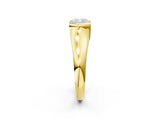 Yellow gold Cushion Cut Solitaire Tension Set Diamond Ring with Split Shank Band_17