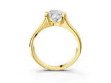 Yellow gold Cushion Cut Solitaire Tension Set Diamond Ring with Split Shank Band_18