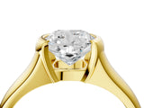 Yellow gold Cushion Cut Solitaire Tension Set Diamond Ring with Split Shank Band_19
