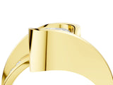 Yellow gold Cushion Cut Solitaire Tension-Set Diamond Split Shank Ring_24