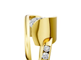 Yellow gold Cushion Cut Solitaire Tension-Set Diamond Split Shank Ring_25