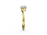 Yellow gold Cushion Cut Solitaire Twist Band Ring with Four-Prong Setting_35