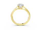 Yellow gold Cushion Cut Solitaire Twist Band Ring with Four-Prong Setting_36