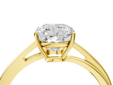 Yellow gold Cushion Cut Solitaire Twist Band Ring with Four-Prong Setting_37