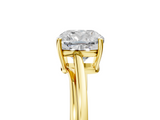 Yellow gold Cushion Cut Solitaire Twist Band Ring with Four-Prong Setting_38