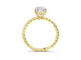 Yellow gold Cushion Cut Solitaire Twisted Band 4-Prong Ring_18