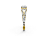 Yellow gold Cushion Cut Split Shank Pave Diamond Engagement Ring with Four-Prong Setting_30