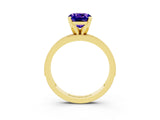 Yellow gold Cushion Cut Tanzanite Milgrain Pavé Engagement Ring with Four-Prong Setting_15