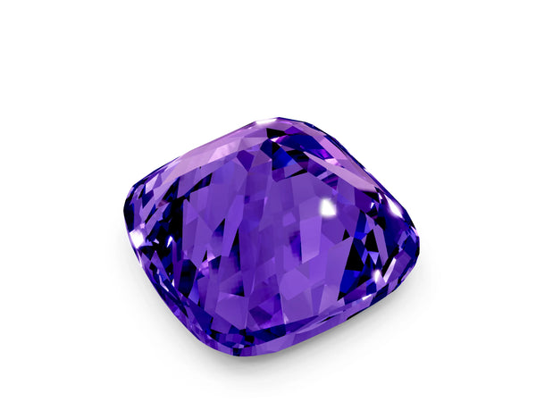 Yellow gold Cushion Cut Tanzanite Scattered Round Accent Ring with Prong Setting