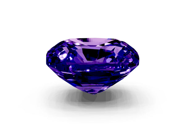 Yellow gold Cushion Cut Tanzanite Scattered Round Accent Ring with Prong Setting