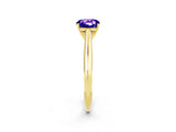 Yellow gold Cushion Cut Tanzanite Solitaire Engagement Ring with Cathedral Setting and Four-Prong Mount_26