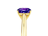 Yellow gold Cushion Cut Tanzanite Solitaire Engagement Ring with Cathedral Setting and Four-Prong Mount_83