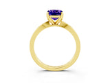Yellow gold Cushion Cut Tanzanite Solitaire Engagement Ring with Classic Band and Four-Prong Setting_27