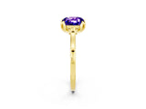 Yellow gold Cushion Cut Tanzanite Solitaire Ring with Flower Prong Setting and Classic Band_38