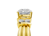 Yellow gold Cushion Cut Three-Stone Channel Set Ring with Bar Prongs_82