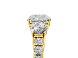 Yellow gold Cushion Cut Three-Stone Diamond Pave Band with Prong Setting_95