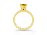 Yellow gold Cushion Cut Yellow Sapphire Milgrain Pavé Engagement Ring with Four-Prong Setting_39