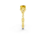 Yellow gold Cushion Cut Yellow Sapphire Solitaire Celtic Knot Ring with Four-Prong Setting_26