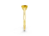 Yellow gold Cushion Cut Yellow Sapphire Solitaire Engagement Ring with Cathedral Setting and Four-Prong Mount_32