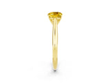 Yellow gold Cushion Cut Yellow Sapphire Solitaire Engagement Ring with Cathedral Setting and Four-Prong Mount_68