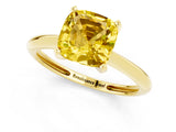 Yellow gold Cushion Cut Yellow Sapphire Solitaire Engagement Ring with Classic Band and Four-Prong Setting_25