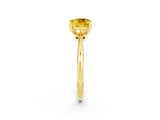 Yellow gold Cushion Cut Yellow Sapphire Solitaire Engagement Ring with Classic Band and Four-Prong Setting_26