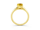 Yellow gold Cushion Cut Yellow Sapphire Solitaire Engagement Ring with Classic Band and Four-Prong Setting_27