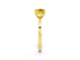 Yellow gold Cushion Cut Yellow Sapphire Solitaire Engagement Ring with Classic Band and Four-Prong Setting_62