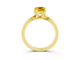 Yellow gold Cushion Cut Yellow Sapphire Solitaire Engagement Ring with Classic Band and Four-Prong Setting_63