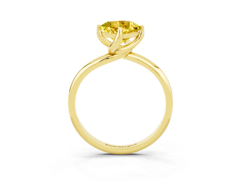 Yellow gold Cushion Cut Yellow Sapphire Solitaire Engagement Ring with Four-Prong Setting and Classic Band_15