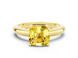 Yellow gold Cushion Cut Yellow Sapphire Solitaire Engagement Ring with Round Band and Four-Prong Setting_24