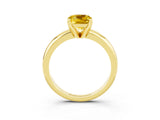 Yellow gold Cushion Cut Yellow Sapphire Solitaire Engagement Ring with Round Band and Four-Prong Setting_27