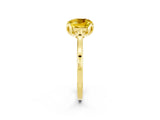 Yellow gold Cushion Cut Yellow Sapphire Solitaire Ring with Flower Prong Setting and Classic Band_38