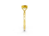 Yellow gold Cushion Cut Yellow Sapphire Solitaire Ring with Thin Band and Four-Prong Setting_26