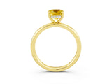 Yellow gold Cushion Cut Yellow Sapphire Solitaire Ring with Thin Band and Four-Prong Setting_27
