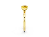 Yellow gold Cushion Cut Yellow Sapphire Solitaire Ring with Thin Band and Prong Setting_14