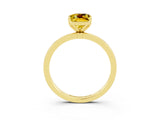 Yellow gold Cushion Cut Yellow Sapphire Solitaire Ring with Thin Band and Prong Setting_27