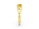 Yellow gold Cushion Cut Yellow Sapphire Solitaire Ring with Wide Band and Prong Setting_26