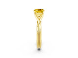 Yellow gold Cushion Cut Yellow Sapphire Solitaire Twist Band Prong Setting Ring_68