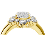 Yellow gold Cushion Diamond Cluster Halo Ring with Solitaire Band and Four-Prong Setting_24