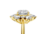 Yellow gold Cushion Diamond Cluster Halo Ring with Solitaire Band and Four-Prong Setting_25