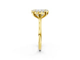 Yellow gold Cushion Diamond Cluster Halo Solitaire with Four-Prong Setting_79
